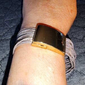 Chico's Gold and Silver Wearable Bracelet NWT Magnetic Closure
